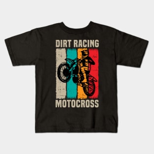 dirt racing motocross Kids T-Shirt